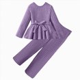thumbnail image 1 of NOLDARES Toddler Baby Girl Clothes Cute Long Sleeve Sweatshirt Fall Winter Outfits Kids Joggers Pants 2Pcs Soft Set(Purple,9-10 Y), 1 of 6