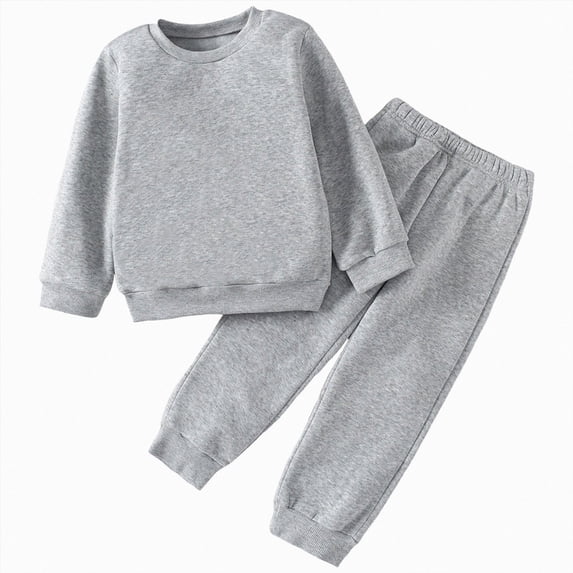 NOLDARES Toddler Baby Girl Clothes Cute Print Infant Long Sleeve Sweathsirt Fall Winter Outfits Kids Pullover Pants Set(Grey,9-10 Y)