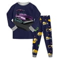 thumbnail image 1 of NOLDARES Toddler Baby Girl Clothes Fall Outfits Print Long Sleeve Sweatshirt Tops + Pants Set(Navy,6-7 Y), 1 of 5