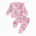 thumbnail image 1 of NOLDARES Toddler Baby Girl Clothes Fall Winter Outfits Infant Girl Long Sleeve Top and Pants 2pcs Clothing Set(Red,3-6 M), 1 of 5