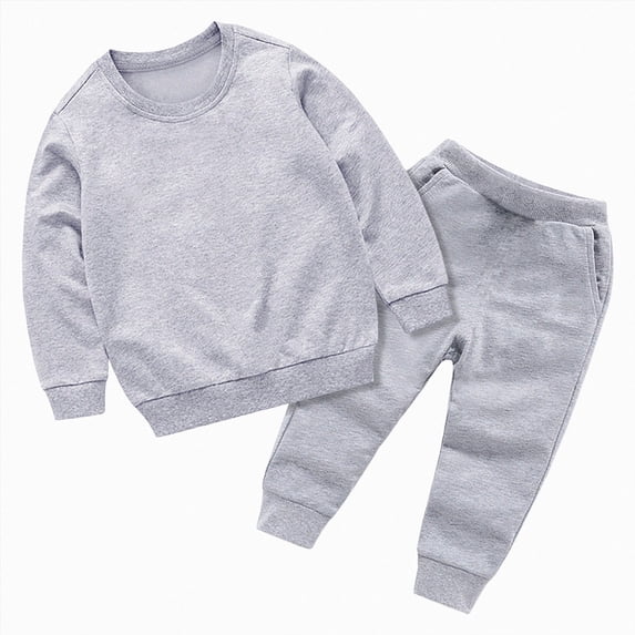 NOLDARES Toddler Baby Girl Clothes Fall Winter Outfits Infant Girl Sweatshirt Top Pants Set Toddler 2Pcs Clothes(Grey,3-4 Y)