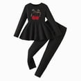 thumbnail image 1 of NOLDARES Toddler Baby Girl Clothes Long Sleeve Pullover Tops + Pants Set Floral Print Sweatsuit Fall Winter Outfits(Black,3-4 Y), 1 of 4