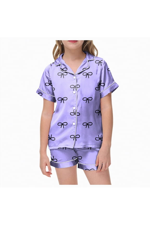 Toddler Baby Girl Clothes Summer Outfits Kids Sleeve T-Shirt Tops Shorts Sets(Purple,8-9 Years)