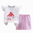 thumbnail image 1 of NOLDARES Toddler Baby Girl Clothes Summer Outfits Sleeveless Ruffled Shirts Tank Tops Shorts Kids Girls Clothing Sets(Red,18-24 M), 1 of 4