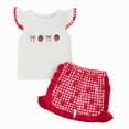thumbnail image 1 of NOLDARES Toddler Baby Girl Clothes Summer Sleeveless Floral Print T Shirt Tops + Elastic Shorts Set Infant Casual Outfits(White,3-4 Years), 1 of 8