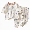 thumbnail image 1 of NOLDARES Toddler Baby Girl Clothes Toddler Outfit Cute Graphic Sweatshirt Tops + Pants Set Fall Winter Clothing for Girls(White,3-4 Y), 1 of 6