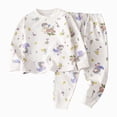 thumbnail image 1 of NOLDARES Toddler Baby Girl Fall Clothes Print Long Sleeve Shirt and Flare Pants Set Bell Bottom Outfits for Girls(Purple,2-3 Y), 1 of 5