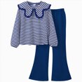 thumbnail image 1 of NOLDARES Toddler Baby Girl Fall Winter Clothes Graphic Crewneck Sweatshirt + Joggers Pants Outfits Set(Blue,12-13 Y), 1 of 4