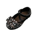 thumbnail image 1 of NOLDARES Toddler Baby Girl Shoes Cute Bowknot Sparkle Mary Jane Flower Girls Wedding Birthday Party Prom for Little Big Kids(Black,4), 1 of 6