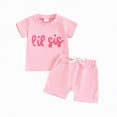 thumbnail image 1 of NOLDARES Toddler Baby Girl Summer Clothes 3 6 9 12 18 24 Months Cotton Outfits Short Sleeve Contrast T-Shirts Tops Shorts Sets(Red,6-12 Months), 1 of 4