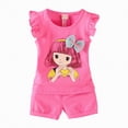 thumbnail image 1 of NOLDARES Toddler Baby Girl Summer Outfits Sleeveless Tshirt Tops Shorts Set Cute Summer Clothes(Hot Pink,18-24 Months), 1 of 6