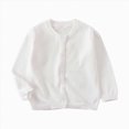 thumbnail image 1 of NOLDARES Toddler Baby Girl Sweater Long Sleeve Button Closure Hollowed Solid Warm Knit Cardigan for Fall Winter(White,2-3 Y), 1 of 6