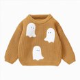 thumbnail image 1 of NOLDARES Toddler Baby Halloween Outfit Boy Girl Pumpkin Sweaters Crewneck Pullover Sweater Long Sleeve Sweater Fall Clothes,A140-Khaki, 1 of 7