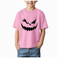 thumbnail image 1 of NOLDARES Toddler Baby Halloween Shirt Funny Pumpkin Print Short Sleeve T-Shirt Kid Girl Casual Tee Tops,B337-Pink, 1 of 4