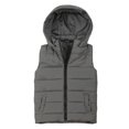 thumbnail image 1 of NOLDARES Toddler Baby Hoodie Puffer Vest Jacket Unisex Solid Color Sleeveless Button/Full Zip Outwear Winter Warm Clothes(Dark Gray,5-6 Years), 1 of 4