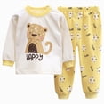 thumbnail image 1 of NOLDARES Toddler Baby Kid Girls Cute Outfits Clothing 2pcs Fall Set Long Sleeve Crewneck Tee and Pants Clothes(Yellow,6-12 M), 1 of 5
