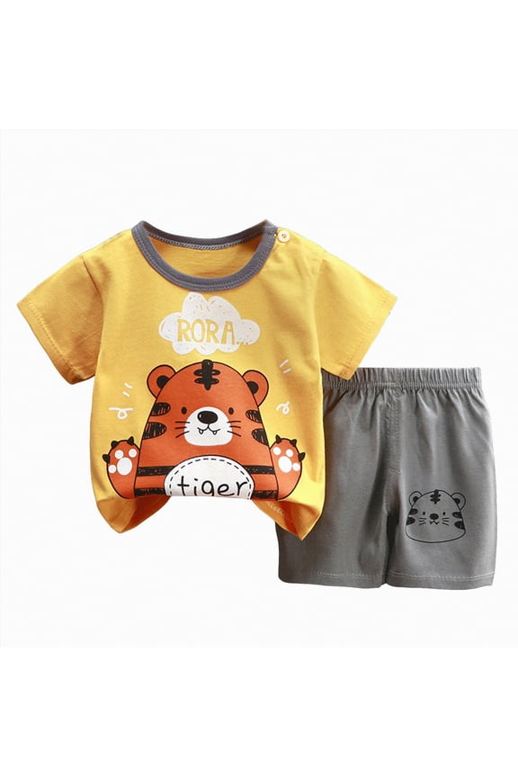 Toddler Boy Airplane Print Short Sleeve Tee Shorts Casual Summer Clothes Outfit Blazer,18-24 M