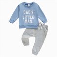thumbnail image 1 of NOLDARES Toddler Boy Girl Clothes Long Sleeve Graphic Crewneck Sweatshirt Sweatpants Casual Fall Winter Outfits 2Pcs Set Size:2-3 Y,Blue, 1 of 6