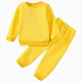 thumbnail image 1 of NOLDARES Toddler Boy Printed Outfits Long Sleeve Round Neck T-Shirt Elastic Waist Pants Casual Fall Winter Clothes 2Pcs Set Size:2-3 Y,Yellow, 1 of 8