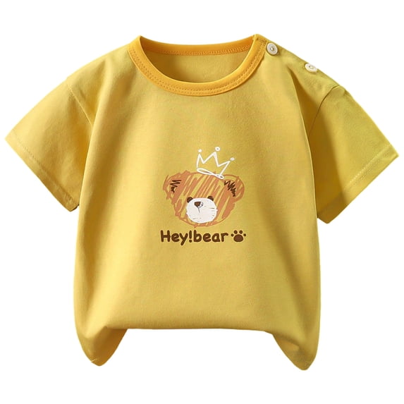 NOLDARES Toddler Boy Shirts Car T-Shirt for Boys Graphic Crewneck Tees Little Kids Summer Short Sleeve Cotton Tops(Yellow,12-24 Months)