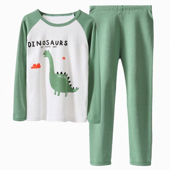 NOLDARES Toddler Boys Clothes 2Pcs Long Sleeve Print Pullover Sweatshirt Top Elastic Waist Sweatpants Cozy Fall Outfits Set Size:2-3 Y,Green