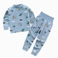 thumbnail image 1 of NOLDARES Toddler Boys Clothes Set 2Pcs Long Sleeve Graphic Pullover Sweatshirt Top Elastic Waist Sweatpants Cozy Fall Outfits Size:3-4 Y,Sky Blue, 1 of 4