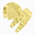 thumbnail image 1 of NOLDARES Toddler Boys Clothes Set 2Pcs Long Sleeve Graphic Pullover Sweatshirt Top Elastic Waist Sweatpants Cozy Fall Outfits Size:3-4 Y,Yellow, 1 of 4