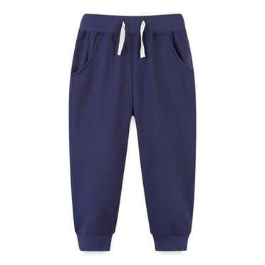 NOLDARES Toddler Boys Cotton Active Jogger Sweatpants,Kids Casual Athletic Pants with Pockets(Navy,3-4 Years)