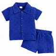 thumbnail image 1 of NOLDARES Toddler Boys Dinosaur Print Short Sleeve T-Shirt Shorts Set Casual Summer 2 Piece Outfit Blazer,6-9 M, 1 of 9