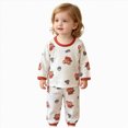 thumbnail image 1 of NOLDARES Toddler Boys Girls Pajama Sets Long Sleeve Top with Pants 2 Piece Pjs Set Fall Winter Sleepwear(H096-Red), 1 of 7
