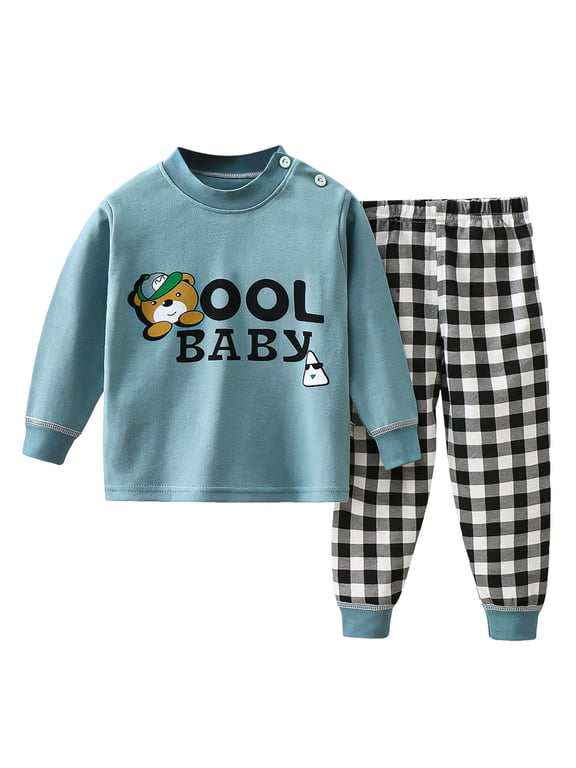 Toddler Boys Girls Pajamas Kids 2 Piece Train Kids Pjs Sleepwear 3 6 12 18 24 Months 3T 4T 5T 6T 7T 8T Clothes Set Clothes Set,6-12 M