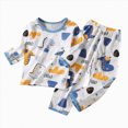 thumbnail image 1 of NOLDARES Toddler Boys Girls Pjs Pajama Set 2 Piece Long Sleeve Top and Pants Print Sleepwear Boys Girls Toddler Pj Clothing Outfit(H025-Grey), 1 of 4