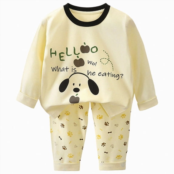 NOLDARES Toddler Boys Girls Sleepwear 2 Piece Pajamas Set Long Sleeve Crewneck Top and Pants Pjs Jammies Fall Winter Loungewear Set(H120-Blue)