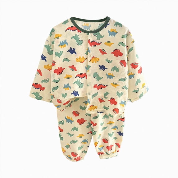 NOLDARES Toddler Boys Outfits Long Sleeve Cute Print Graphic Crewneck Top Elastic Waist Pants Soft Fall Winter Set 2 Piece Size:1-2 Y,Green