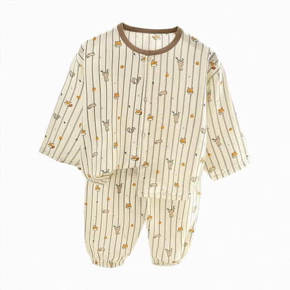 NOLDARES Toddler Boys Outfits Long Sleeve Cute Print Graphic Crewneck Top Elastic Waist Pants Soft Fall Winter Set 2 Piece Size:1-2 Y,Yellow