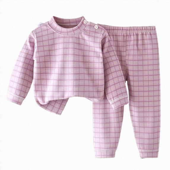 NOLDARES Toddler Boys Pajamas 2-Piece Kids Pjs Set Soft Stretchy Long Sleeve Top and Pants for Fall and Winter 6-12 Months 12-24 Months 2t 3t 4t 5t 6t 7t 8t 9t Children,Purple,1-2 Y