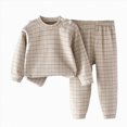 thumbnail image 1 of NOLDARES Toddler Boys Pajamas 2-Piece Kids Pjs Set Soft Stretchy Long Sleeve Top and Pants for Fall and Winter 6-12 Months 12-24 Months 2t 3t 4t 5t 6t 7t 8t 9t Children,Khaki,3-4 Y, 1 of 5