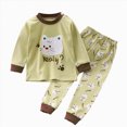 thumbnail image 1 of NOLDARES Toddler Boys' Pajamas 2 Piece Sleepwear PJs Long Sleeve Homewear Soft Nightwear for Baby Girls and Little Kid,B083-Light Green, 1 of 4