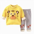 thumbnail image 1 of NOLDARES Toddler Boys Pajamas Set 2Pcs Long Sleeve Cotton Print Top and Pants Soft Sleepwear Pjs Jammies Fall Winter 6-12 Months 12-24 Months 2t 3t 4t 5t 6t 7t 8t 9t Children,Yellow,2-3 Y, 1 of 4