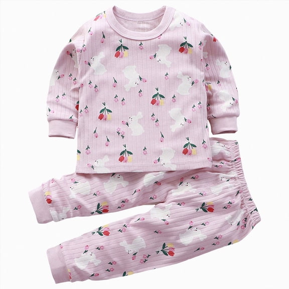 NOLDARES Toddler Boys Planet Pajamas Dinosaur Cotton Kids Truck 2 Piece Train Kids Pjs Sleepwear Clothes Set,Pink,6-12 M