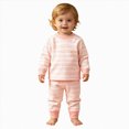 thumbnail image 1 of NOLDARES Toddler Girl Boys Pajamas Set Kids PJs Fall Winter Sleepwear 2 Piece Long Sleeve Top and Pants Jammies(H089-Orange), 1 of 8