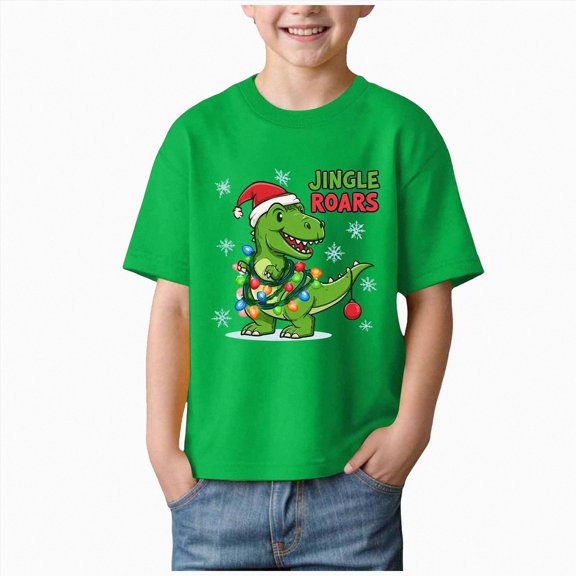 NOLDARES Toddler Girl Christmas Shirt Kids Funny Xmas Tshirt Short Sleeve Tee Top Holiday Gifts,Size 3-4 Y