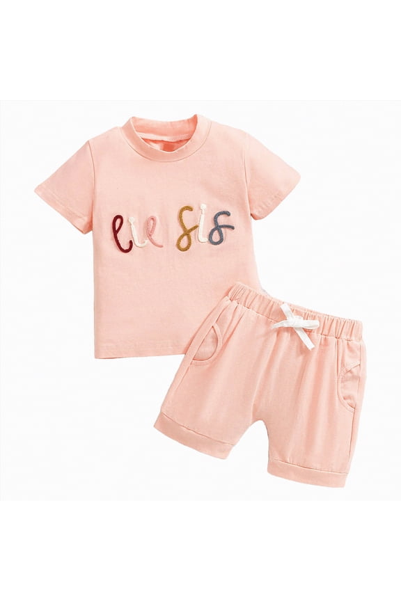 Toddler Girl Clothes Baby Girls Outfits 6M-5T Summer Floral Print Shirt+Shorts2pcs Baby Clothing(Light Pink,12-18 Months)