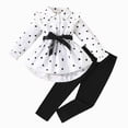 thumbnail image 1 of NOLDARES Toddler Girl Fall Winter Clothes Baby Crewneck Print Sweatshirts Pants Set Long Sleeve Outfits Set(White,6-7 Y), 1 of 7