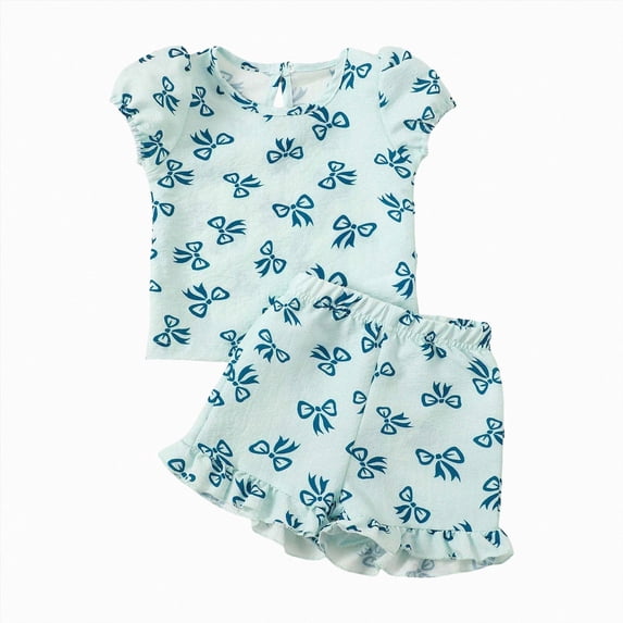 NOLDARES Toddler Girl Summer Clothes 2Pcs Outfits Sleeveless Top and Tshirt with Elastic Waist Pullover Shorts Set(Blue,6-12 M)