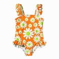 thumbnail image 1 of NOLDARES Toddler Girls Cartoon One Piece Bathing Suit Beach Swimwear for Little Ones(Orange,18-24 Months), 1 of 5