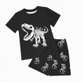 thumbnail image 1 of NOLDARES Toddler Kid Boy Clothes Print Round Neck Short Sleeve Tee Shirt Drawstring Shorts 2pcs Summer Outfits(White,2-3 Y), 1 of 4