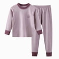 thumbnail image 1 of NOLDARES Toddler Kids Junior Girl Boys Pajamas Pjs Fall Winter Sleepwear Long Sleeve Top and Pants Pjs Set(H147-Purple), 1 of 9