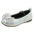 thumbnail image 1 of NOLDARES Toddler/Little Girls Mary Jane Ballerina Flats Shoes Slip-on School Party Dress Shoes(White,10-10.5 Years), 1 of 8