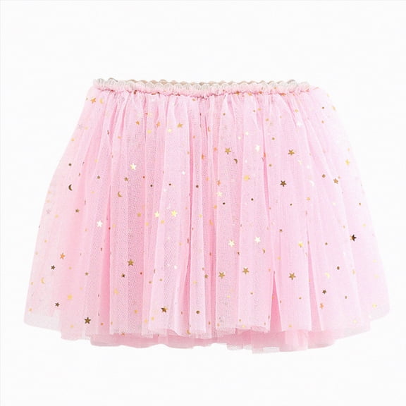 NOLDARES Toddlers Girls Sparkle Tulle Skirt with Girls Birthday Fashion Clothes(Pink,1-2 Years)